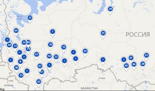 47 регионов обслуживания в стране